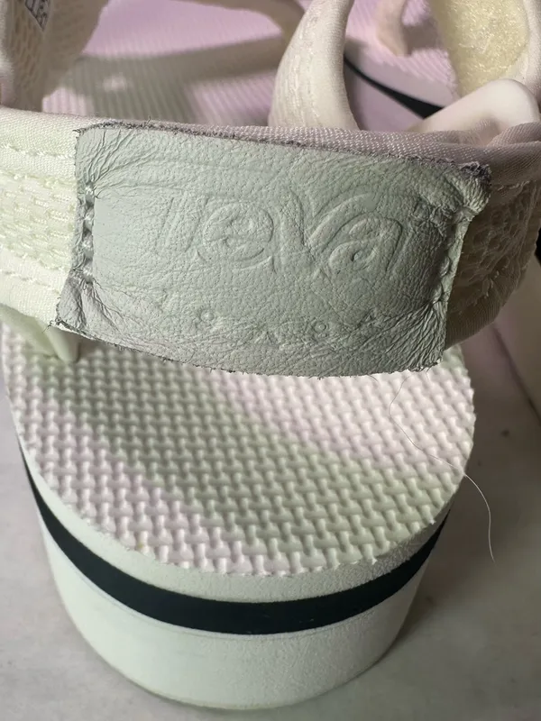 Teva White Platform Sandal with Black Midsole Stripe - Women - Image 5