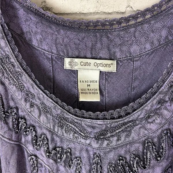 Vintage Whimsigoth 90’s Purple Mineral Dye Sleeveless Dress - Image 3