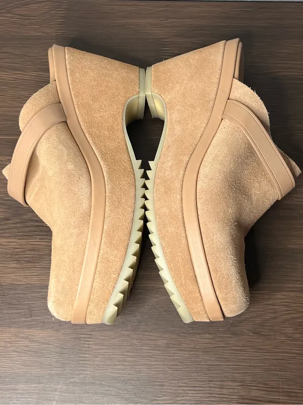 Pedro Garcia Tan Suede Fabia Platform Clog Mules in Camel Castoro - Image 9