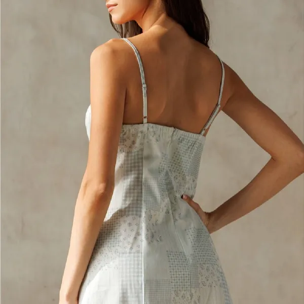 These Three Boutique Storia Light Blue Patchwork Mini Dress - Image 2