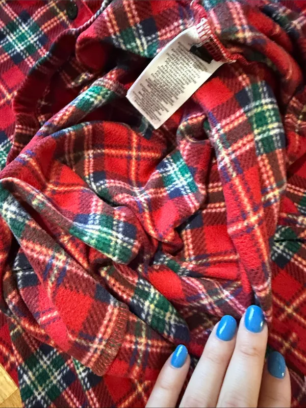 Lauren Ralph Lauren Tartan Plaid Fleece Pajama Set Sz L - Image 8