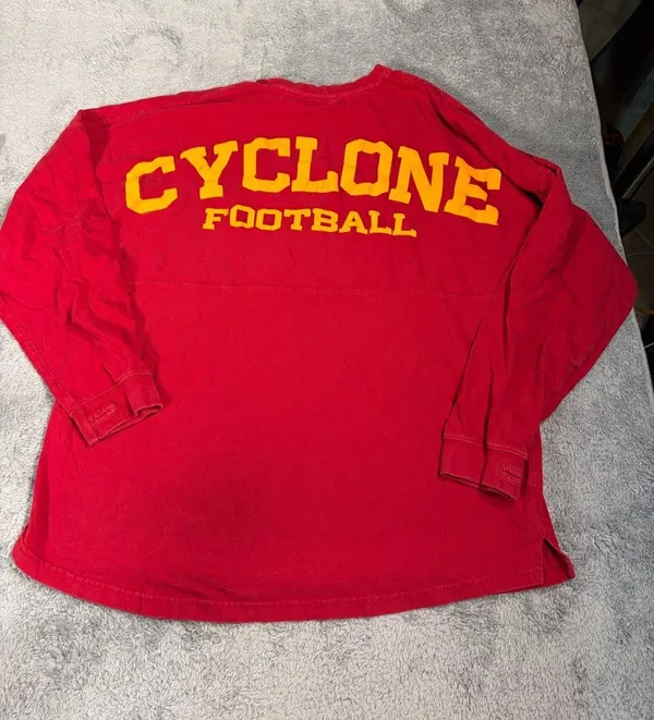 Iowa state Cyclone Football Red Long Sleeve Tee press box large - Image 2