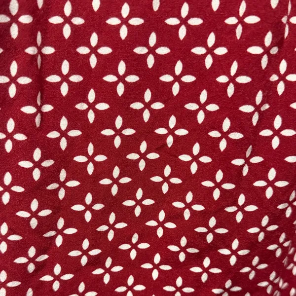 LOFT Deep Red Patterned Long Sleeve Lightweight Blouse‎ Woman’s Size Medium - Image 3