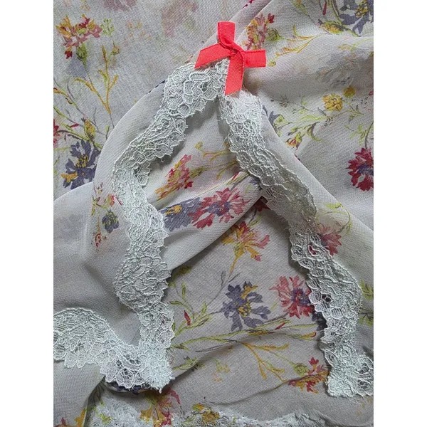 Victoria’s Secret Slip Sheer Floral Label Lace Trim Chemise Women Size Small Y2K - Image 4