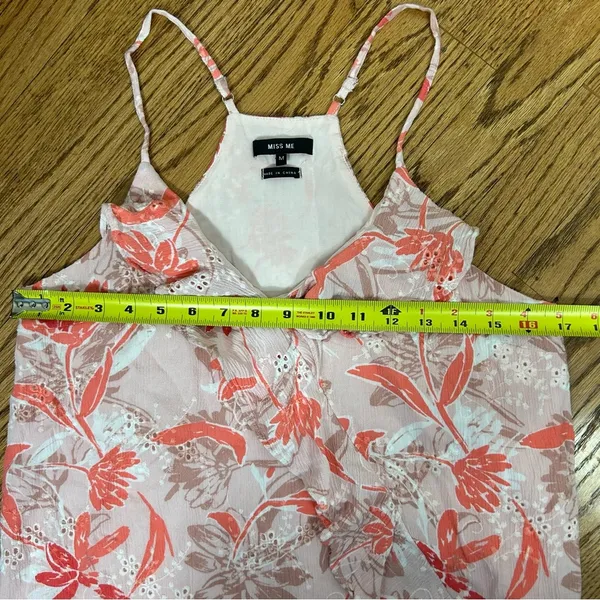 Miss Me | Tropical Floral Ruffled Racerback Tank Top Size M - Image 14