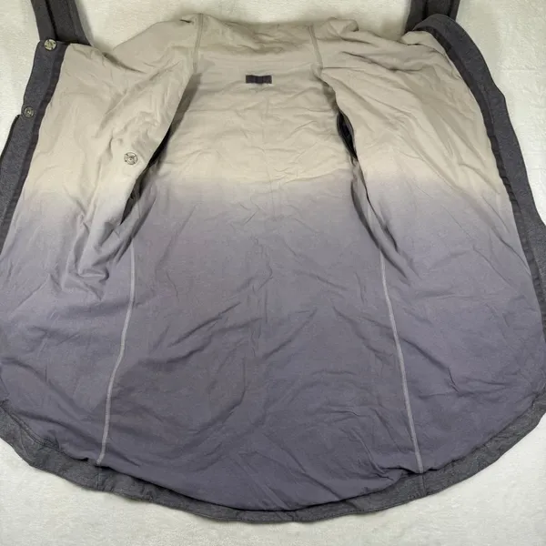Lululemon Savasana Jacket Heathered‎ Coal Gray Asymmetrical Zip Thumbholes 6 - Image 8