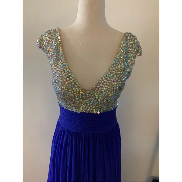Fancy long blue dress prom or fancy dress up event size 6 homecoming - Image 2