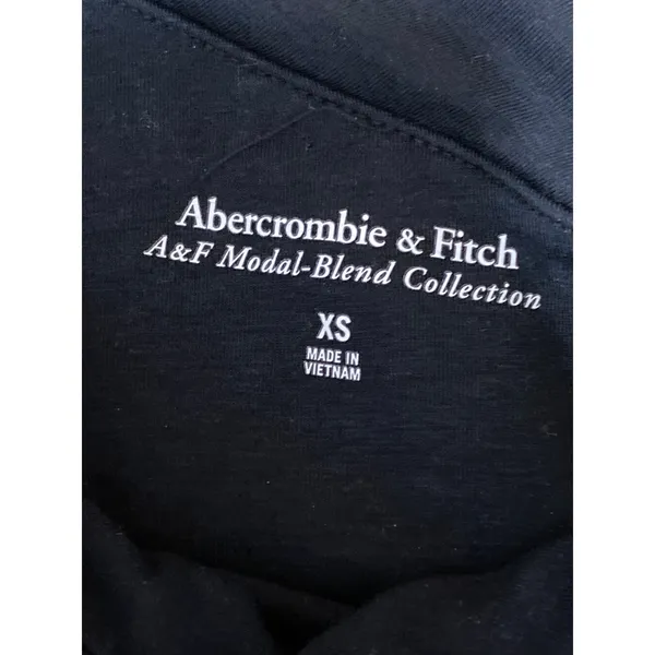 Abercrombie & Fitch Womens Black Draped Ruched Off Shoulder Shirt Blouse Top XS - Image 5