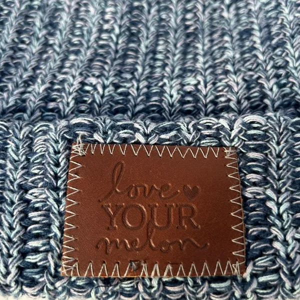 Love Your‎ Melon Speckled Knit Beanie Hat Blue White - Image 3
