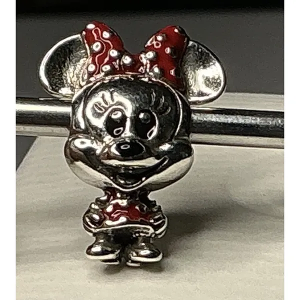 Pandora Disney Minnie Mouse Charm ALE 925 Sterling Silver Red Enamel - Image 2