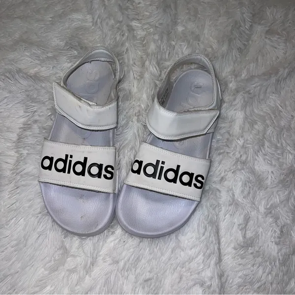 Adidas White Open Tor Slip on with Back Sandal size women’s 7 - Image 9