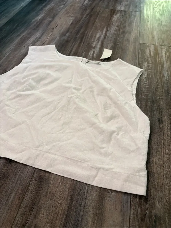 Abercrombie & Fitch White Linen Shell XL NEW - Image 6