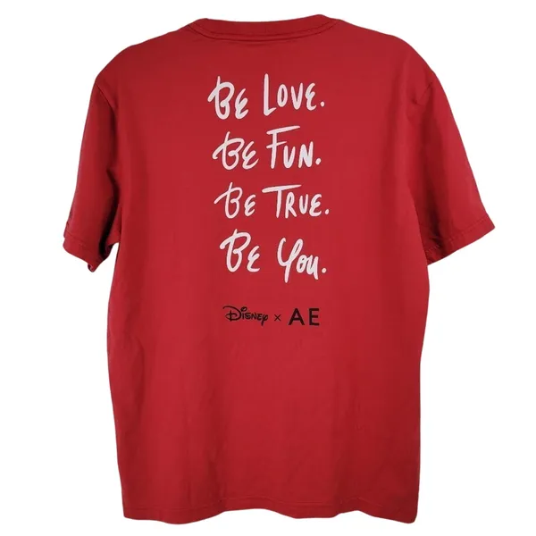 Disney x AE American Eagle Mickey Mouse‎ Fireworks Graphic Red T-Shirt - Image 2