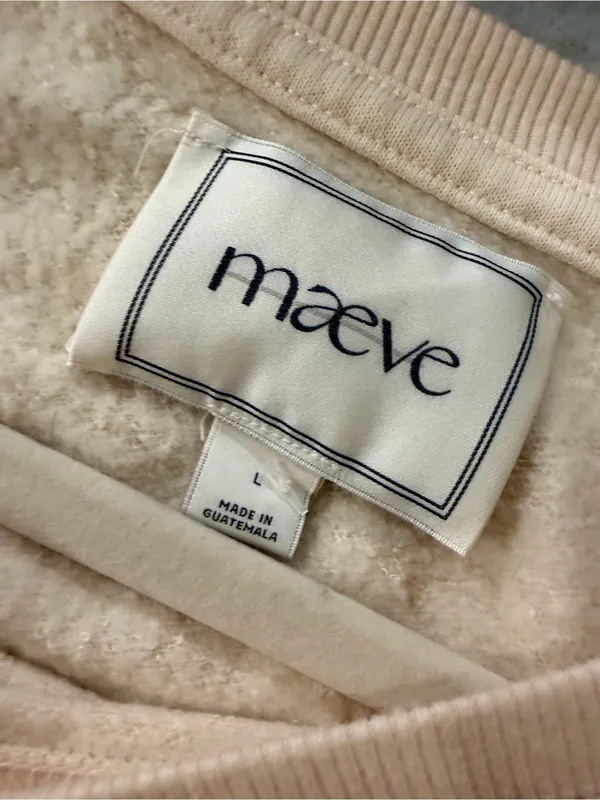 NWOT Maeve Anthropologie Size L Dog Gift Bow Graphic Sweatshirt Beige Gold - Image 7