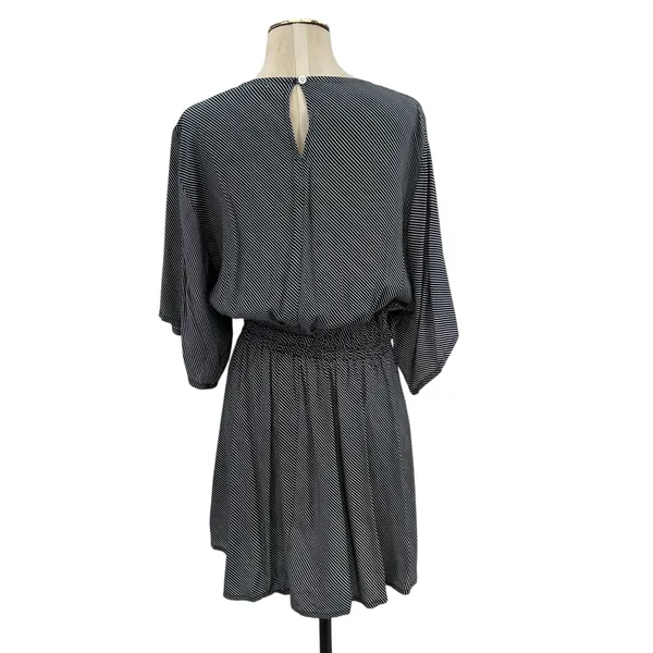 Faithfull the Brand Vinci Tie-Front Dress Cut Out Striped‎ Navy Blue Size US 6 - Image 9