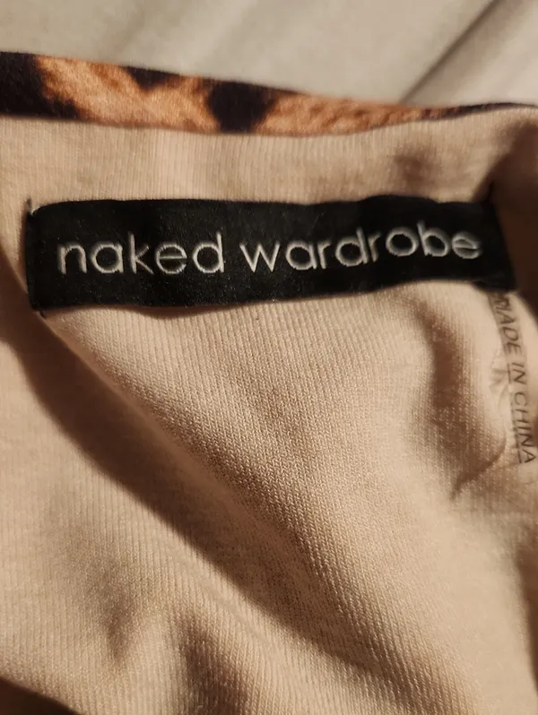 Naked Wardrobe Midi Sculpt Dress Leopard Shapewear New Fall Plus Size 2X - Image 4