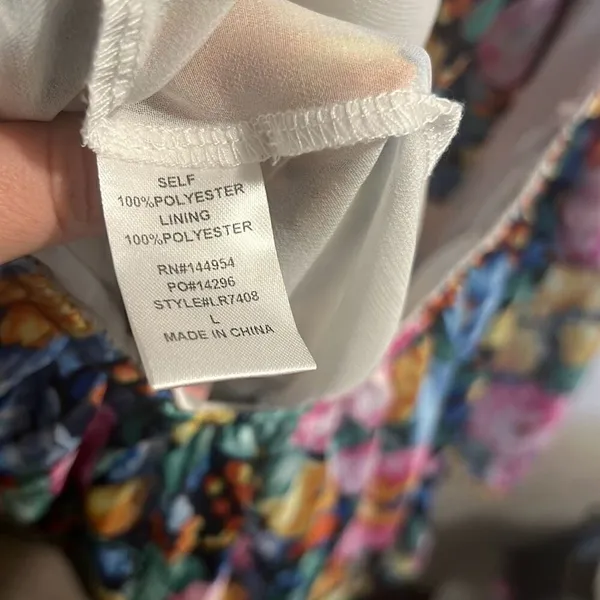 ✨Luxxel Britney Tropical Floral Print Ruffle Sz Large Romper✨ - Image 6