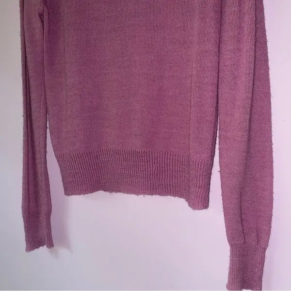 J Crew Size S Alpaca Wool Cardigan Purple Button Up Long Sleeve Knit Preppy - Image 8
