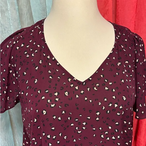 Elle Women's Burgundy Patterned Top - Image 3