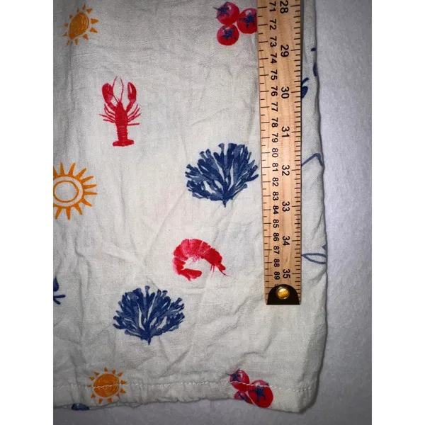 Angel Kiss Womens Coastal Lobster Print Wide Leg‎ Beach Pants White Medium - Image 6