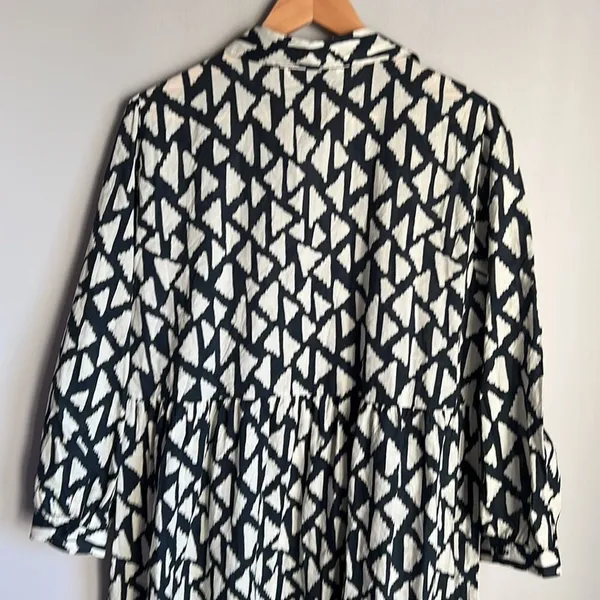 Zara New Long Print Collar Dress Black - Image 12