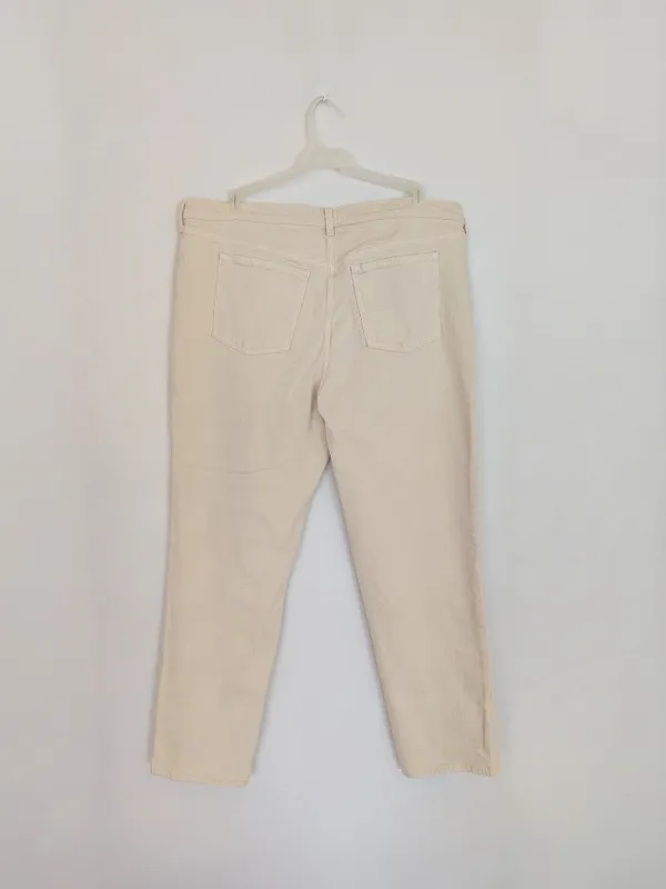 NWT Abercrombie & Fitch Straight Mid Rise Jeans Cream Size 34 (18R) XL - Image 6