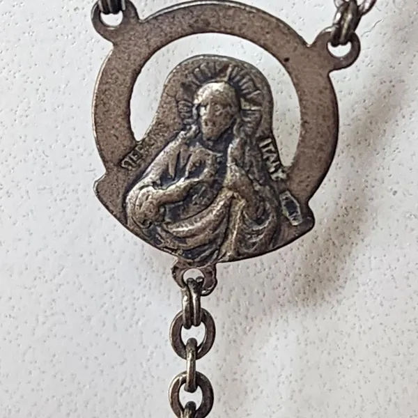 Vintage Roma Sterling Silver & AB Crystal Rosary - Image 7