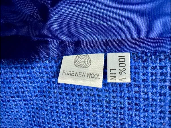 Vtg 80s Avoca Ireland Pure Wool Blue Purple Striped Jacket Unisex M XL⁠ - Image 4