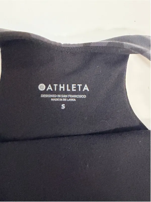 Athleta Conscious Crop Tank Bra A-C Black Gray Camo Size S - Image 4