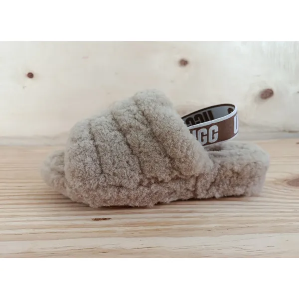 UGG Fluff Yeah Slide Slippers Taupe Sand Size EU 36 US 5 W Great Condition - Image 3