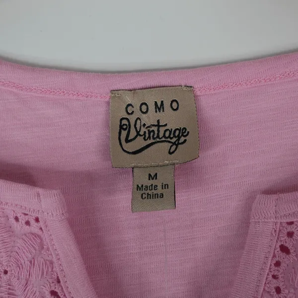Como Vintage Sleeveless Tank‎ Top V Neck Shirt Womens M Pink New Tractor Supply - Image 4