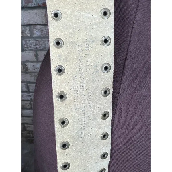 belt y2k leather studded crochet boho brown brass - Image 10