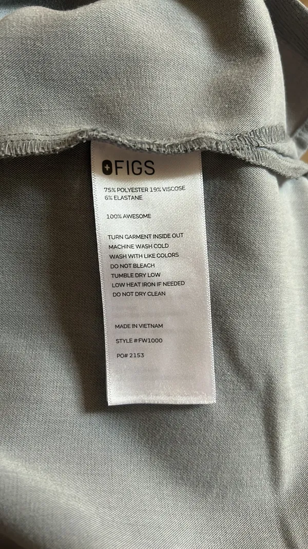 FIGS Light Grey Catarina One-Pocket Scrub Top - Image 5