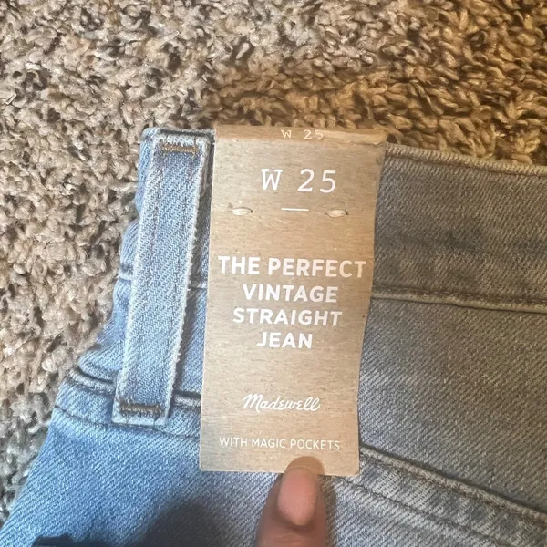 Madewell‎ The Perfect Vintage Straight Jean Light Wash Distressed Denim Size 25 - Image 11