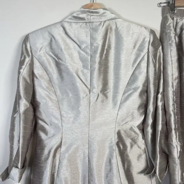 Alex Evenings Formal Suit Womens Size‎ 6 Champagne Shimmer Skirt Jacket Wedding - Image 9