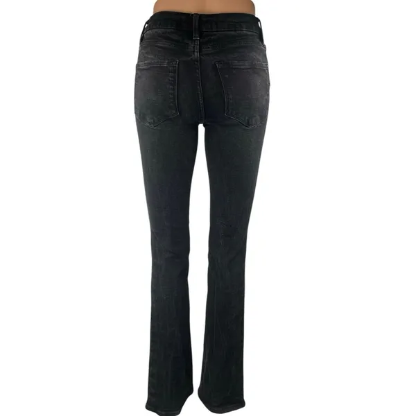 Zara Women's Black Mid Rise Slim Fit Flared Bootcut Leg Denim Jeans Pants Size 2 - Image 3