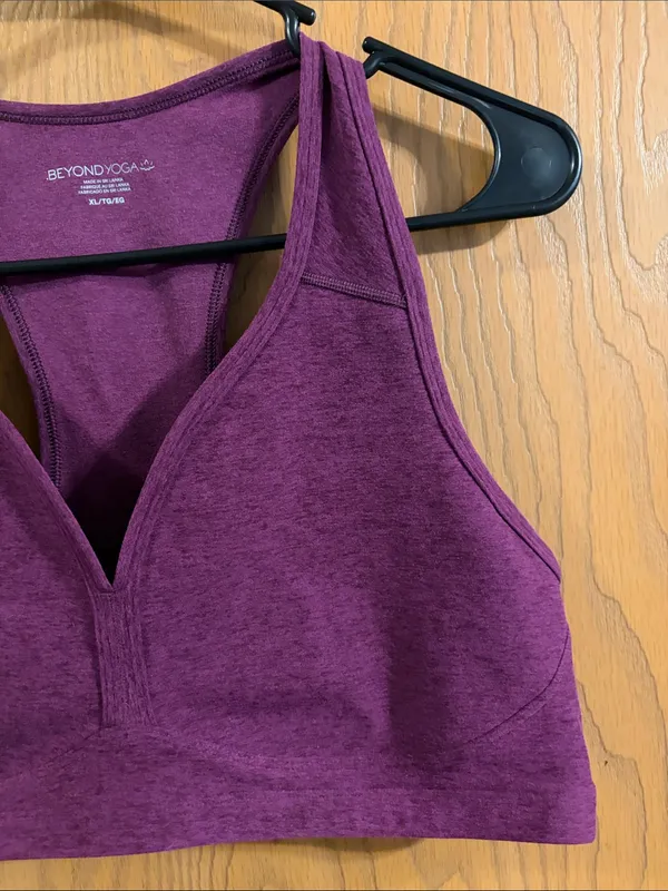 Beyond Yoga Women’s Purple Spacedye Lift Your Spirits Sports Bra XL - Image 5