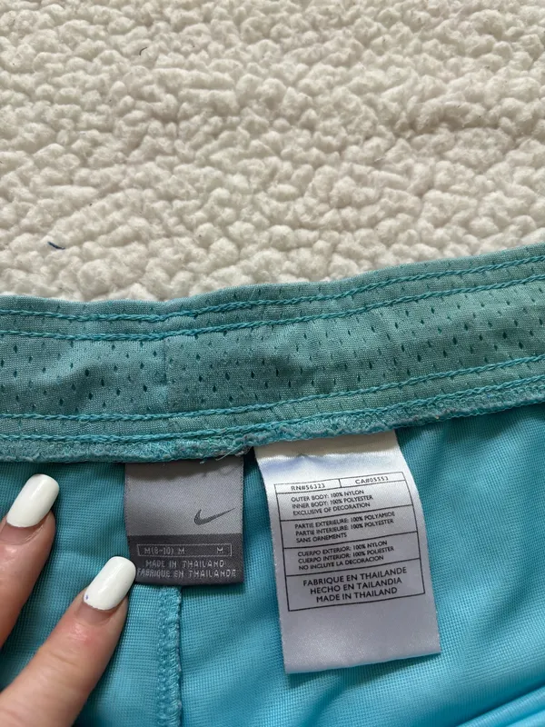 Nike Dri-FIT Turquoise Teal Blue Layered Mesh Running Athletic Short M Workout - Image 7