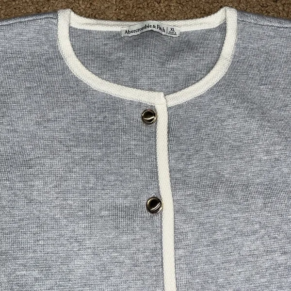 Abercrombie & Fitch A&F Mara Crew LuxeLoft Sweater‎ Vest Gray XL - Image 3
