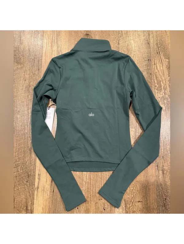 NWT ALO Yoga Softsculpt Precision 1/4 Zip Long Sleeve (Clover Green) Size XS - Image 5