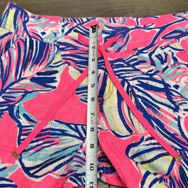 Lilly Pulitzer Galley Linen Pants Tiki Pink Cabana Crazed Linen Size 4 - Image 8