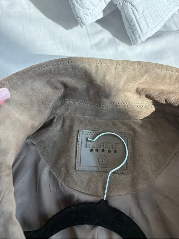 Blank Nyc Brown Genuine Suede Moto Jacket M - Image 7