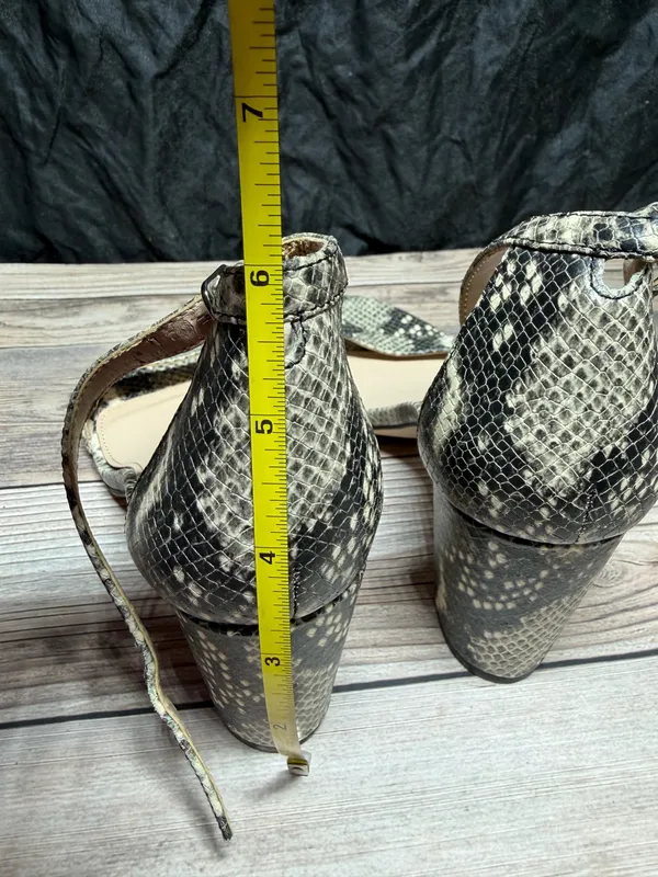 Essex Lane Leather Ankle Strap Snake Print Sandals US 6 - Image 4