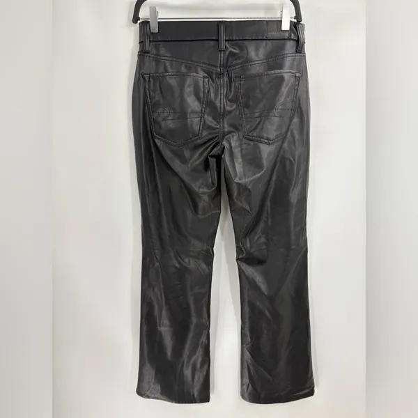 AmericanEagle outfitters black faux leather curvy classic bootcut jeans 28S - Image 10