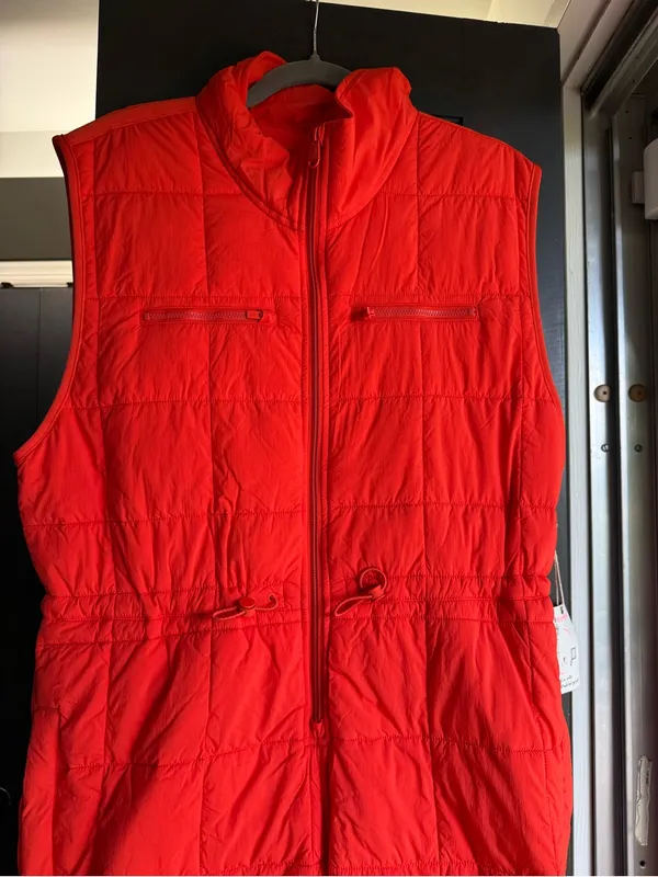 NWT FP Movement Pippa Packable Puffer Suit, Size Small, Orange Quilted Winter - Image 2