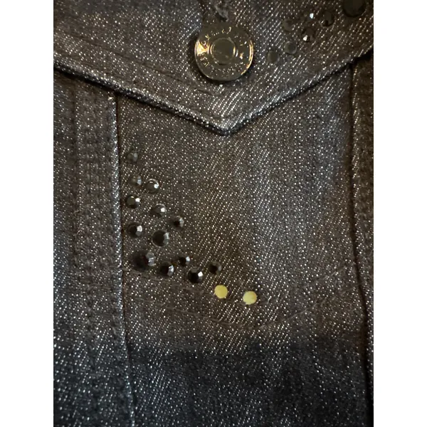Ashley Stewart Dark Wash Embellished Denim Jacket‎ Womens 14W Studded Western - Image 7