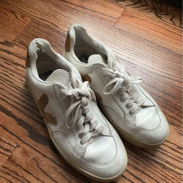 Veja White and Tan Sneakers 5 - Image 6