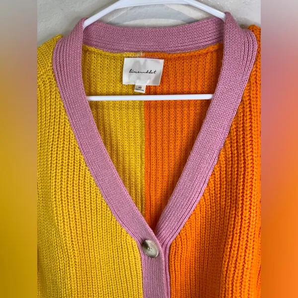 Line & Dot Women’s Catalina Colorblocked Cardigan Colorful‎ Sweater Size XS - Image 3