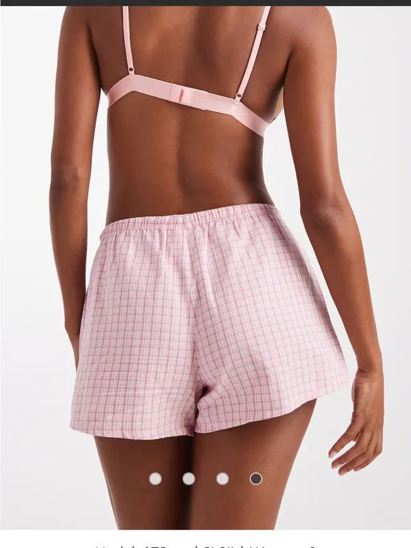 Hollister Pink Plaid Lounge Shorts - Image 2