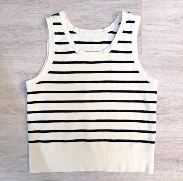 Eternal Fashion Women's Cropped Striped Vest Top Size L EUC - Image 6